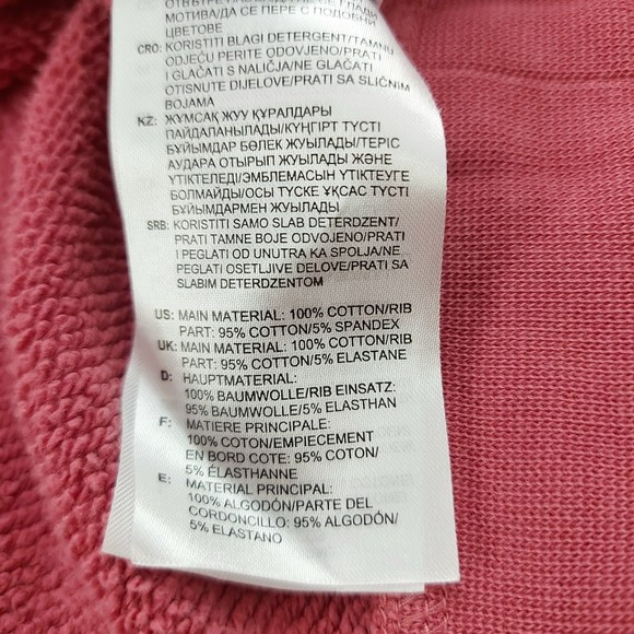 Adidas Sweatshirt Womens Medium Pink Terrycloth Crew Neck Cotton Athletic - Picture 12 of 12
